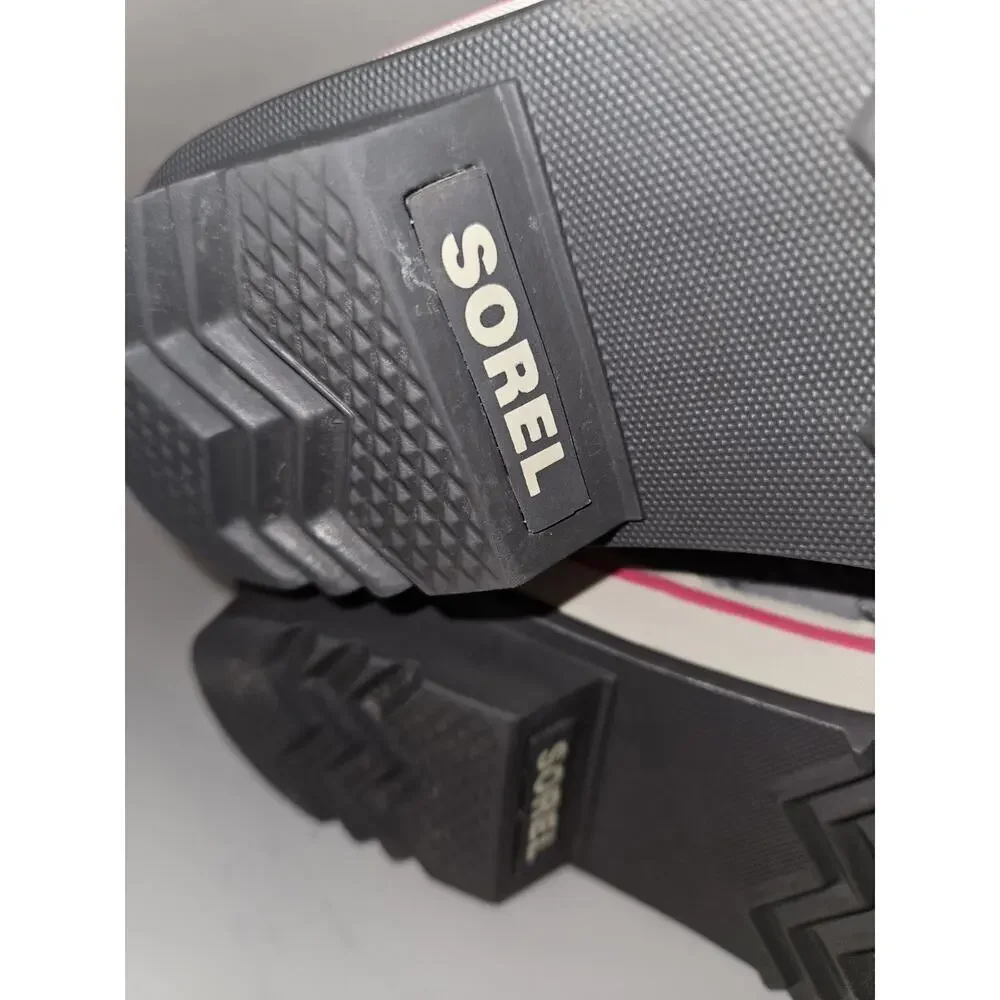 Sorel Tofino II Snow Boots YOUTH Size 6 Pink Gray Waterproof Fleece Fur Trim